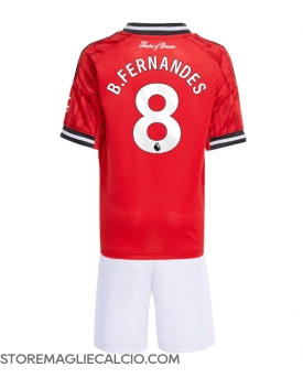 Manchester United Bruno Fernandes #8 Maglia Gara Casa Repliche 2025-26 Bambino